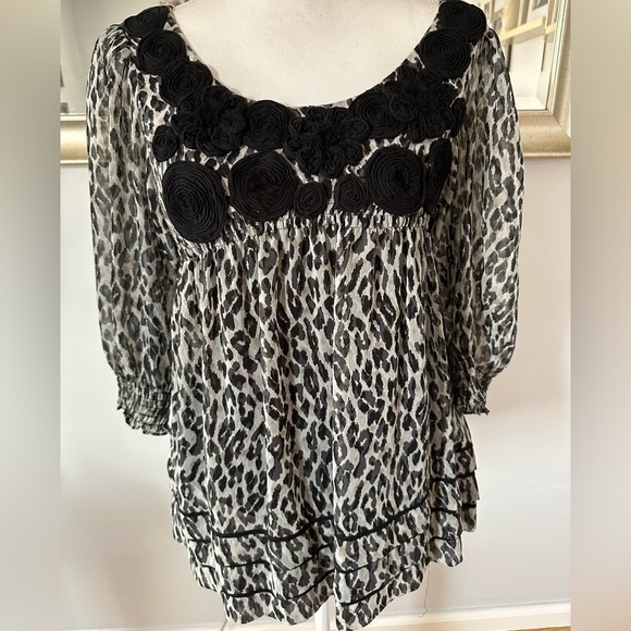 eci New York animal print top size 6 - Picture 1 of 5